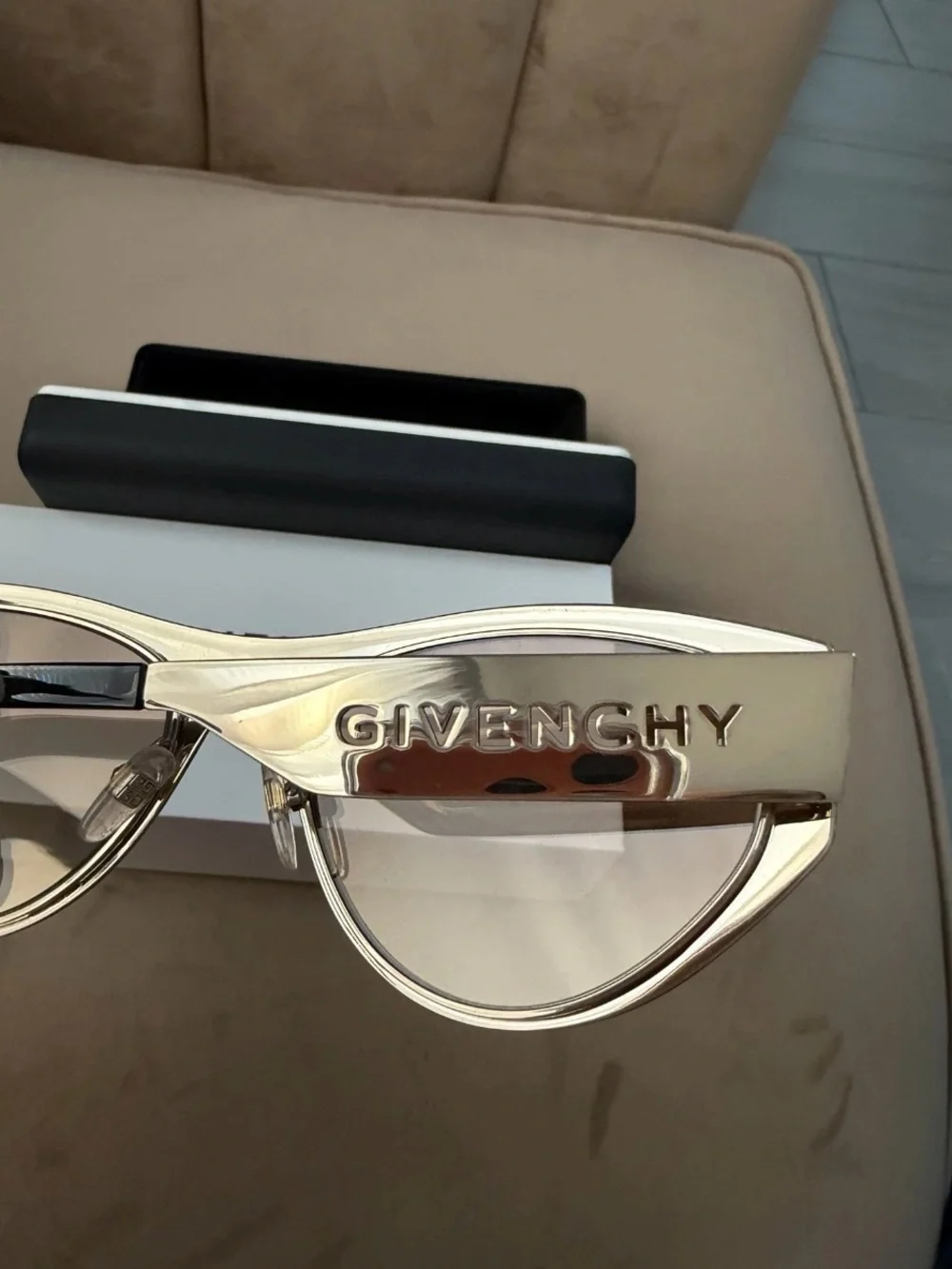 Givenchy Women's Brown Gradient Cat-Eye Sunglasses with Gold Accents